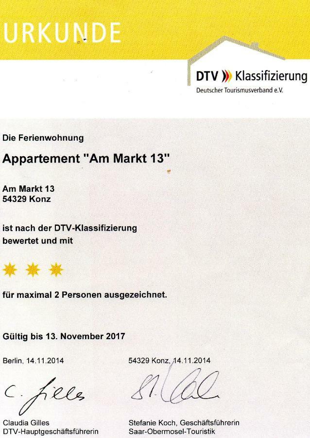 Apartment Am Markt 13 Konz Exterior foto